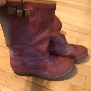 Red Keen rain boots